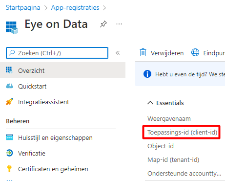 Application client ID Application client ID